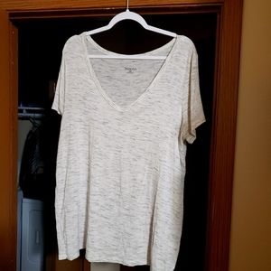 Distressed V-neck